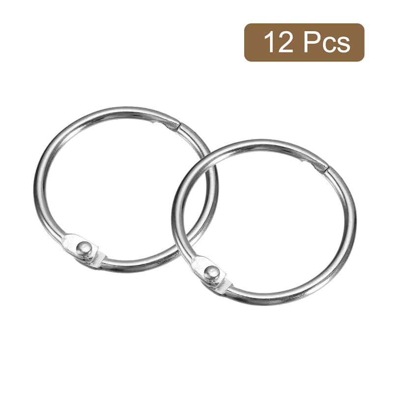 Shower Curtain Rings, 12pcs - Loose Leaf Binder Rings