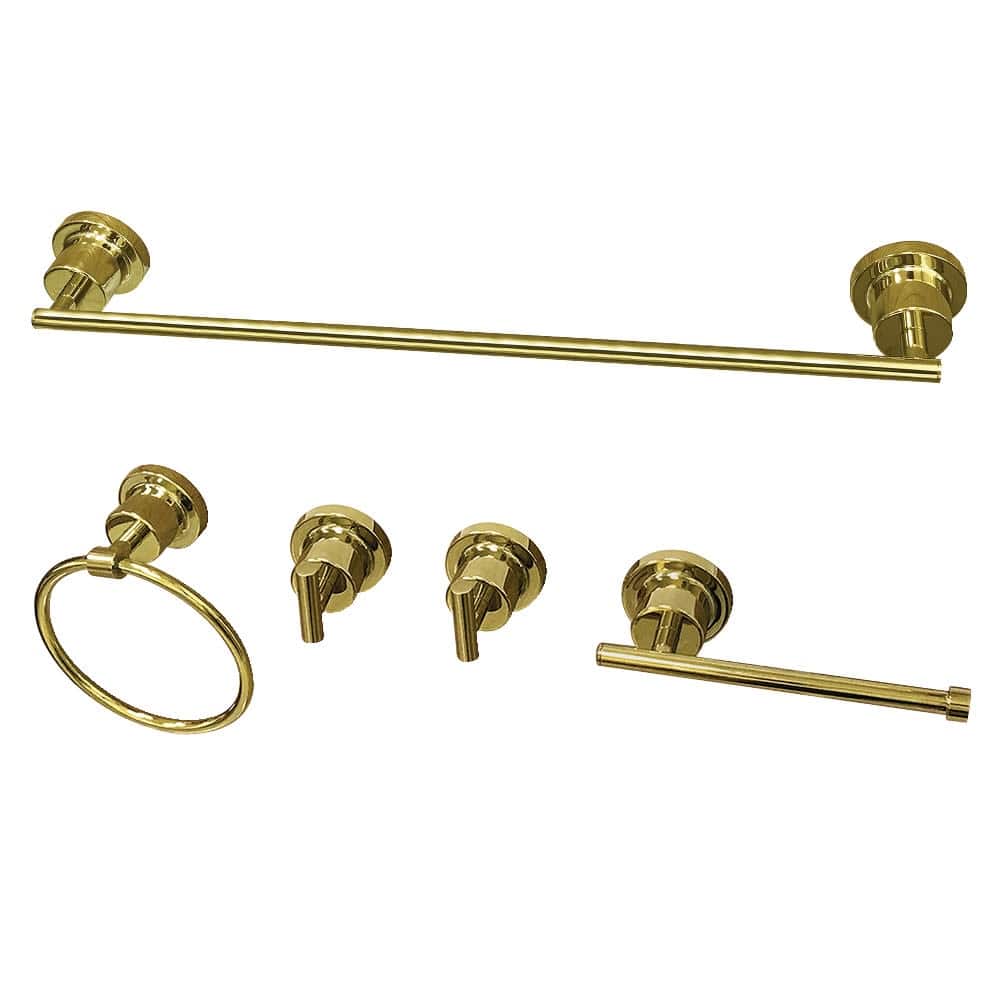 Kingston Brass Concord 5 Piece Bathroom Package with Towel Bar, Dual