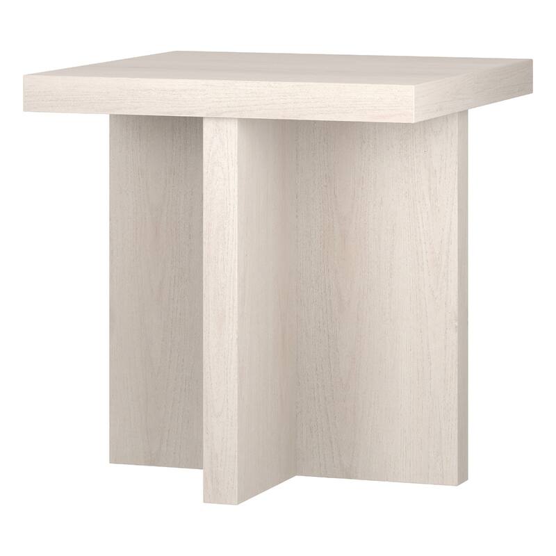 Wood Square End Table with Cross Legs Design Accent Table - 22” x 22” x 22” (D x W x H)