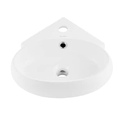Nantes Corner Wall Hung Sink - 14.15" x 14.95" 5.9"