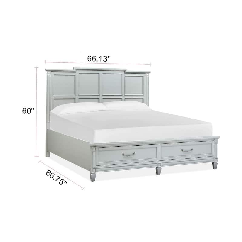 Magnussen Home Glenbrook Pebble Panel Storage Bed
