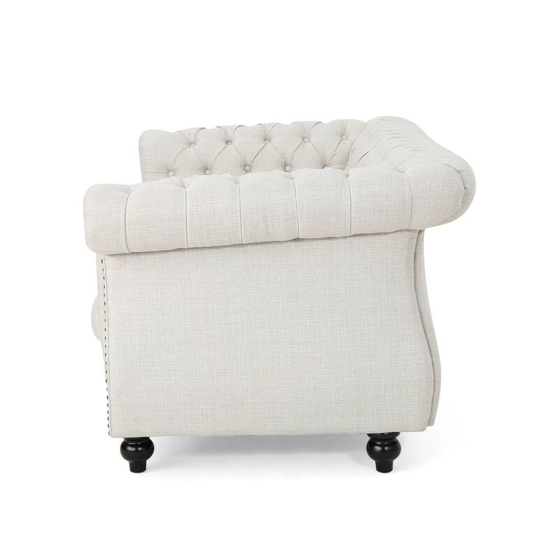 Modern Tufted Fabric Upholstered Sofa by Christopher Knight Home