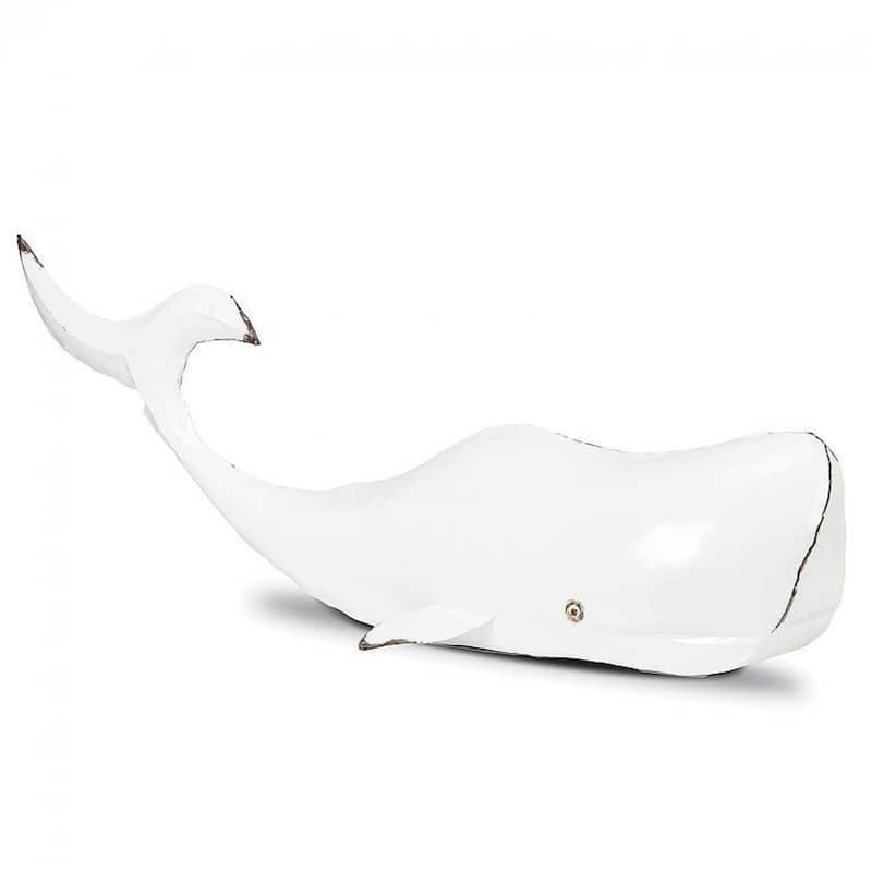 Antique White Whale Wall Decoration