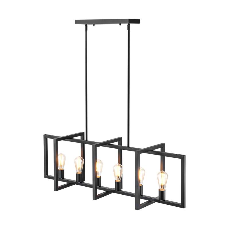 Black or Gold Farmhouse Rustic Kitchen Island Pendant Chandelier for Dining Room