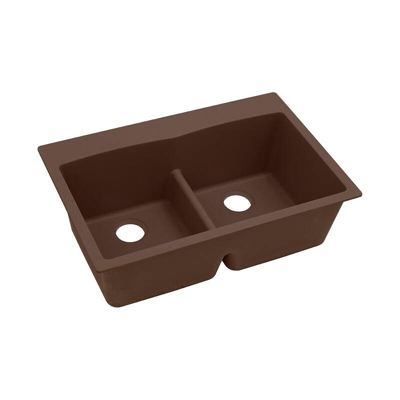 Elkay Quartz Classic 33" x 22" x 10", Equal Double Bowl Drop-in Sink with Aqua Divide