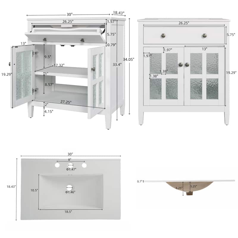 Bathroom Vanity with Ceramic Sink
