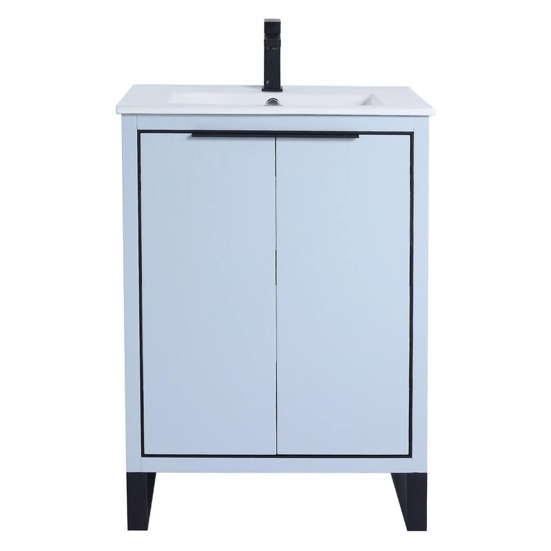 Fine Fixtures Opulence Collection Bathroom Vanity with White Ceramic Sink