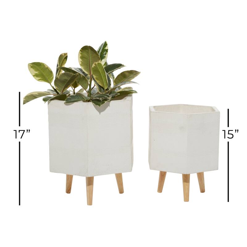 Ceramic Contemporary Planter (Set of 2) - S/2 15", 17"H