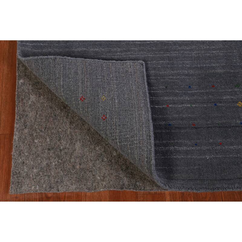 Hand Knotted Oriental 100% Wool Carpet Tribal Tribal Greys & Charcoal Gabbeh Area Rug - 10' 1'' X 8' 3''