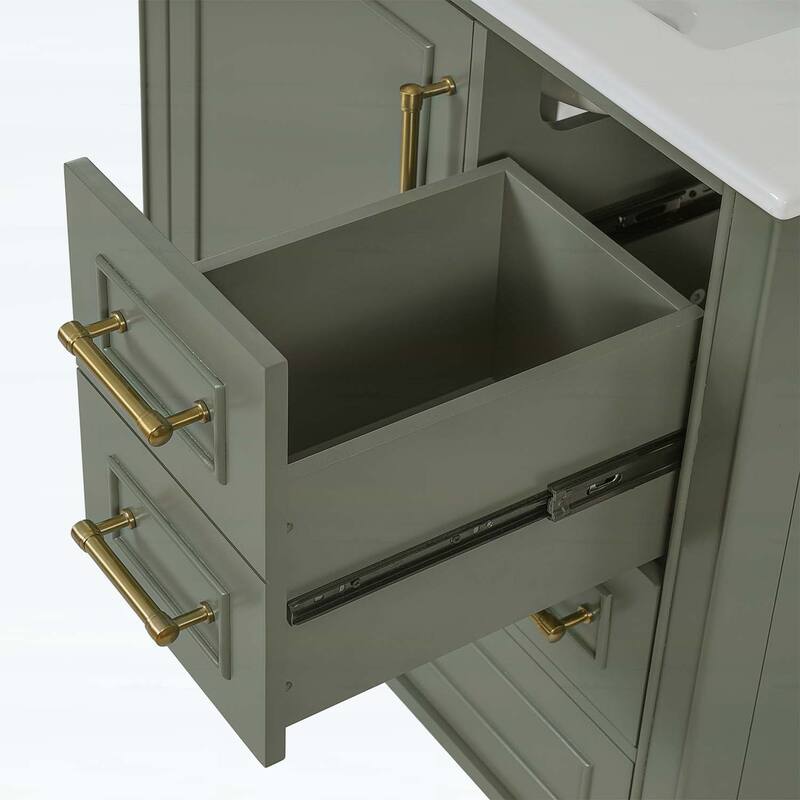 Bathroom Vanity with Ceramic Sink,Soft-Close Door,Multiple Drawers,and Ample Storage for Modern Bathrooms