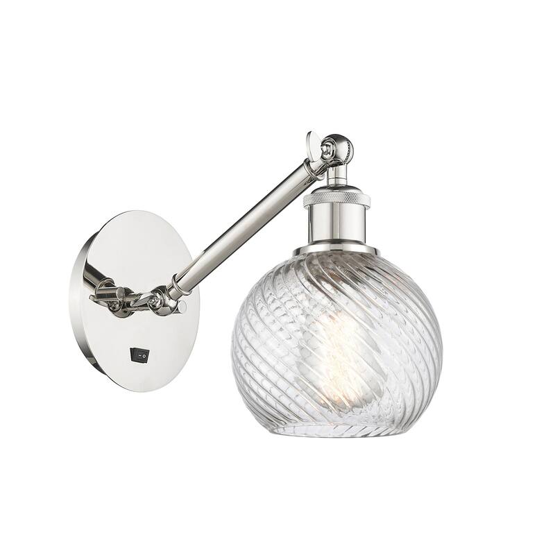 Innovations Lighting 317-1W-12-6 Athens Sconce Athens 12" Tall Wall - Polished Nickel / Matte White