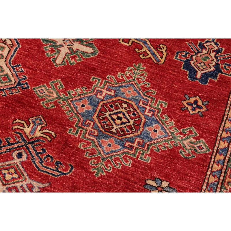 Caucasian Super Kazak Avery Red/Beige Hand Knotted Wool Rug - 8'9'' x 11'8''