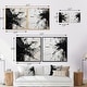 preview thumbnail 4 of 6, Designart "Black And White Abstracted Realms" Abstract Framed Art Set Of 2 Modern Wall Decor Set Black Wall Art 2 Pieces