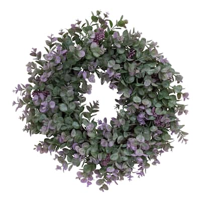 Lavender Eucalyptus with Seeds Twig Wreath 20" - Green - 21 Inches