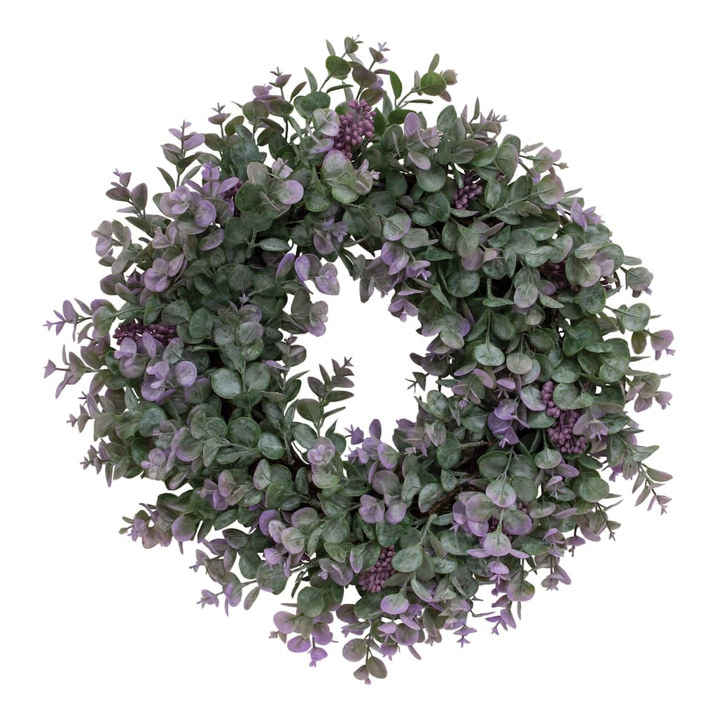 Lavender Eucalyptus with Seeds Twig Wreath 20" - Green - 21 Inches