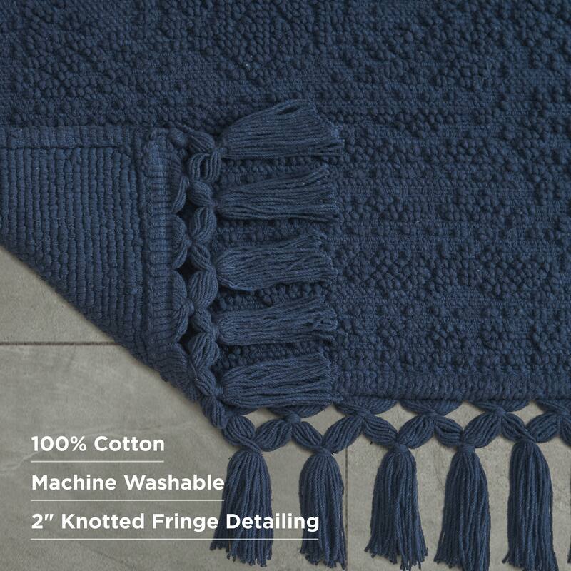 French Connection Nellore Fringe Cotton Bath Rug