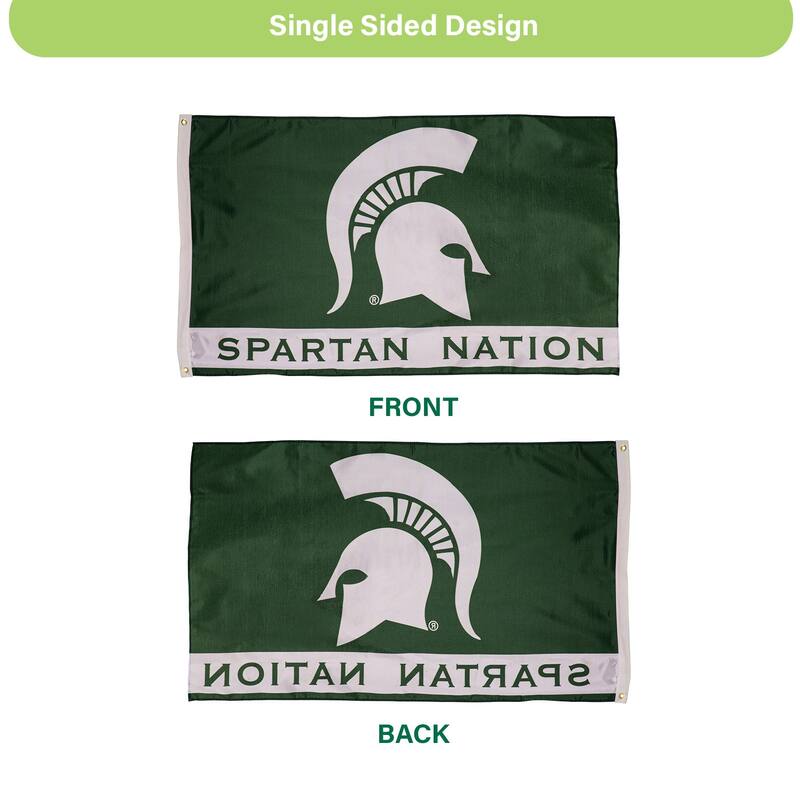 Michigan State University Single Sided Flag w/ 2 Grommets, 3'x5'