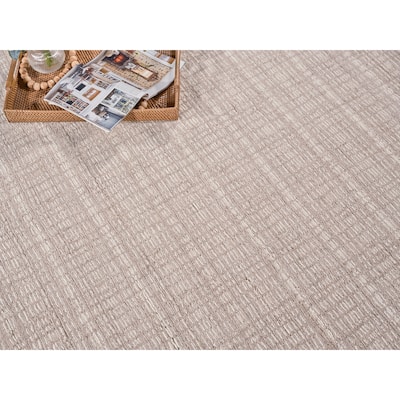 Exquisite Rugs Alpine Handmade Handloomed New Zealand Wool Light Beige/Ivory Area Rug