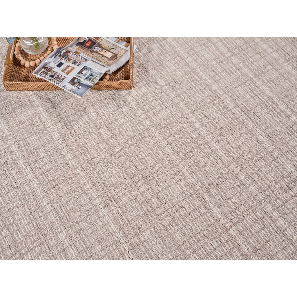 Exquisite Rugs Alpine Handmade Handloomed New Zealand Wool Light Beige/Ivory Area Rug