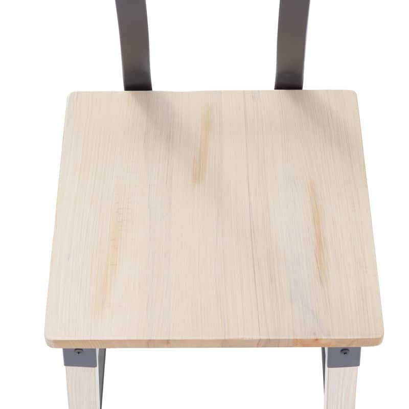 2 Pack Commercial Grade Rustic Industrial Style Wood Dining Barstool