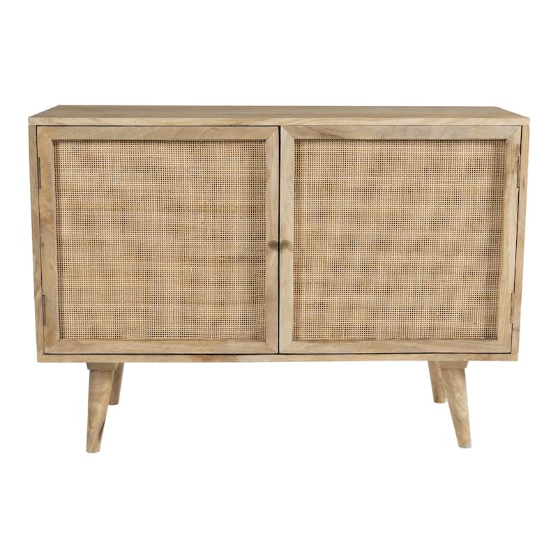 Glenda Two-Door Solid Wood with Natural Cane Sideboard