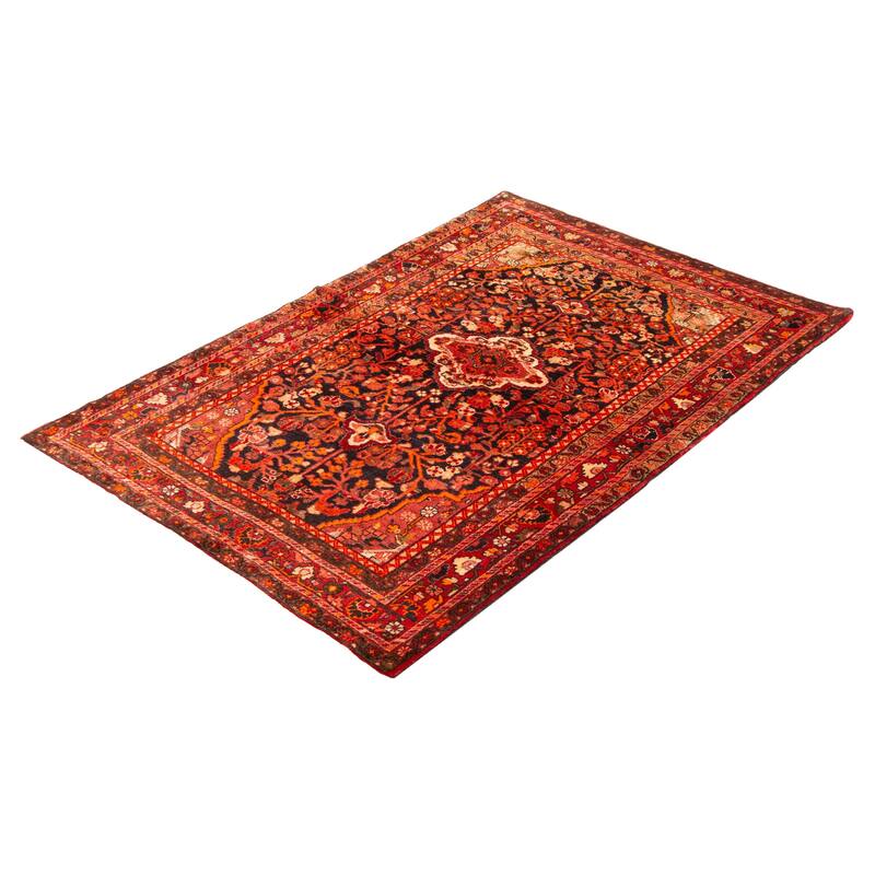 ECARPETGALLERY Hand-knotted Anatolian Vintage Red Wool Rug - 4'6 x 6'9