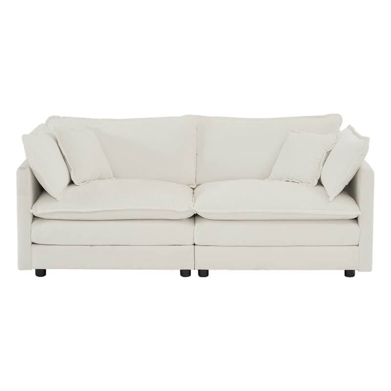 6-Seat Chenille Sectional Sofa Set (3+2+1) with Deep Seats
