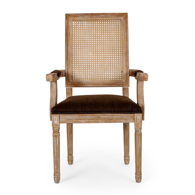 2 Set French Dining Chair Rattan Back Accent Chairs Retro Lounge Chair