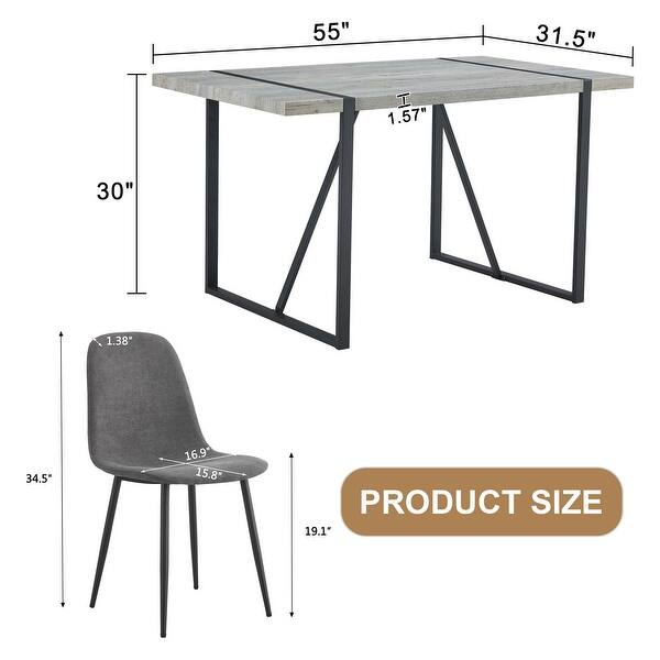 Table And Chair Set Minimalist Retro Rectangular Dining Table With ...
