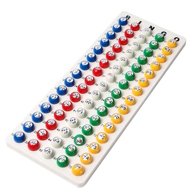 GSE™ Bingo Game Master Board & 7/8" Multi-Color Plastic Bingo Balls Set for Bingo Cage Game