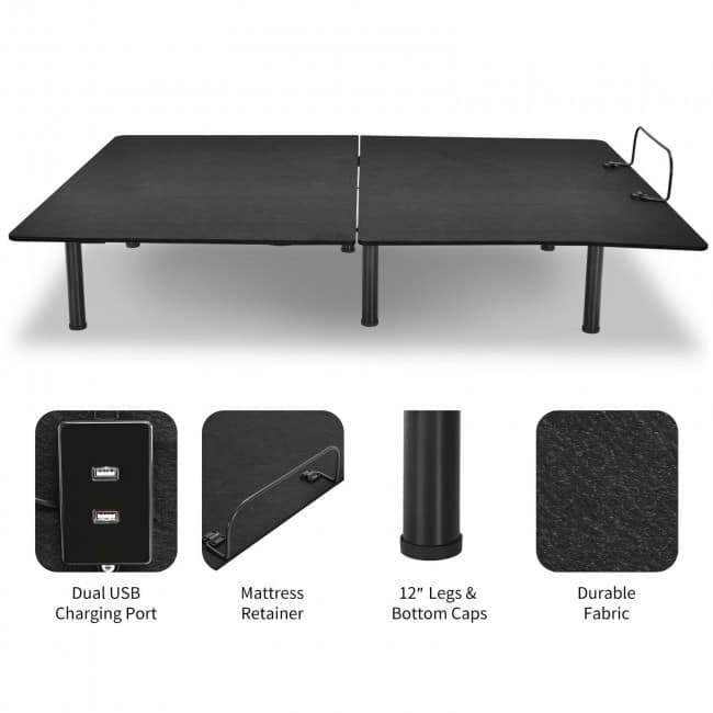 Adjustable Bed Base Frame with Wireless Remote Control