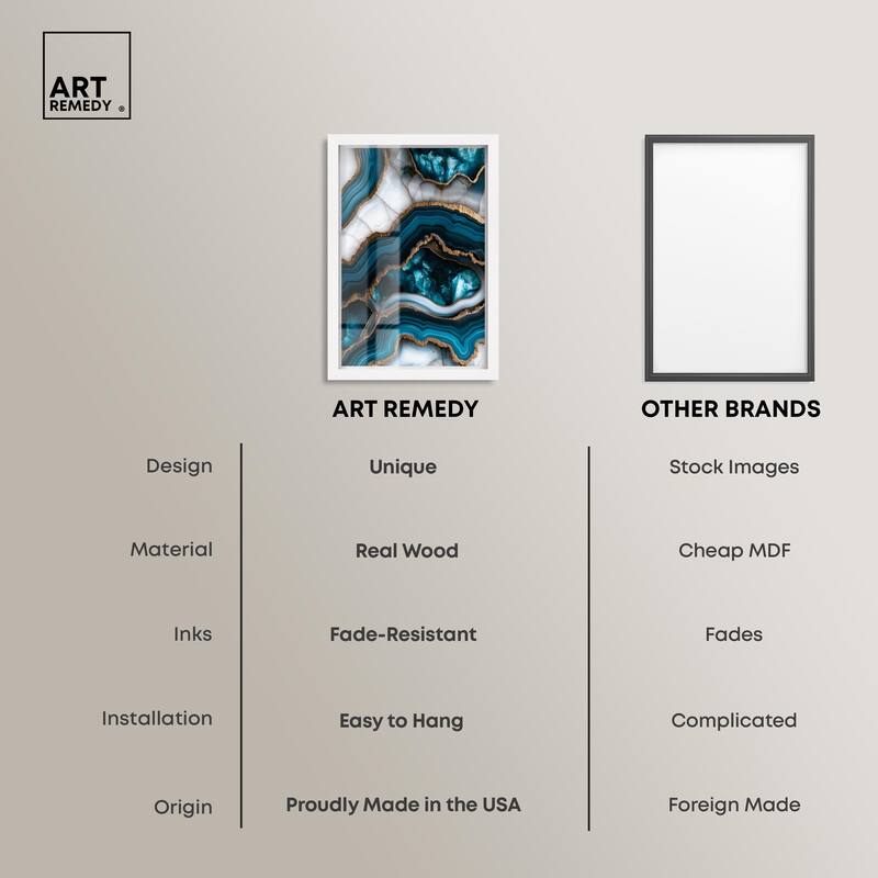 Teal Tectonic III Shadowbox by Art Remedy