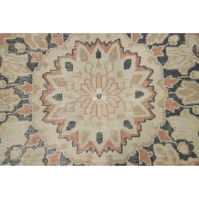Hand Knotted Oriental 100% Wool Carpet Traditional Floral Oranges & Rust Kerman Area Rug - 9' 6'' X 6' 6''