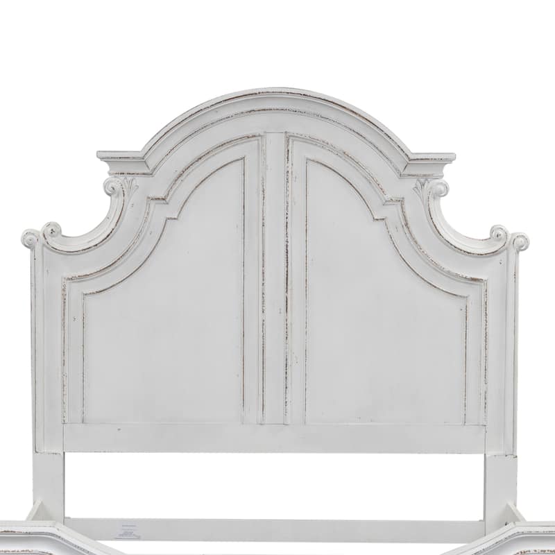 Magnolia Manor Antique White Weathered Bark California King Panel Bed