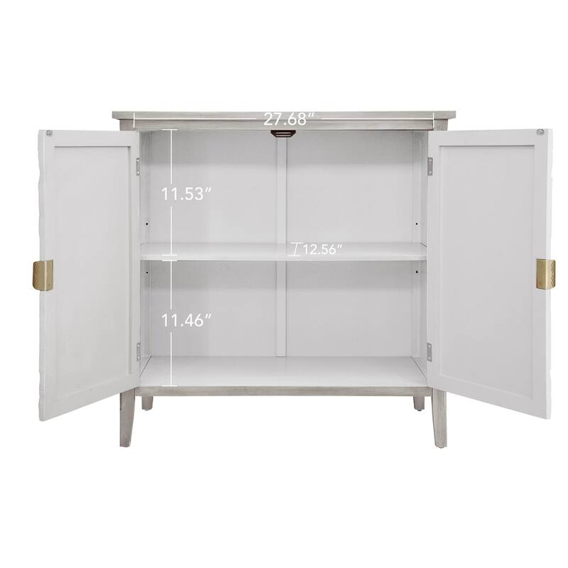 Light Grey 30.71 in. H Storage Cabinet with Shelves - 31.50" x 14.97"