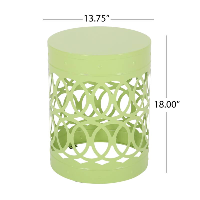 Metal End Table Outdoor Lace Cut Iron Side Table by Christopher Knight Home