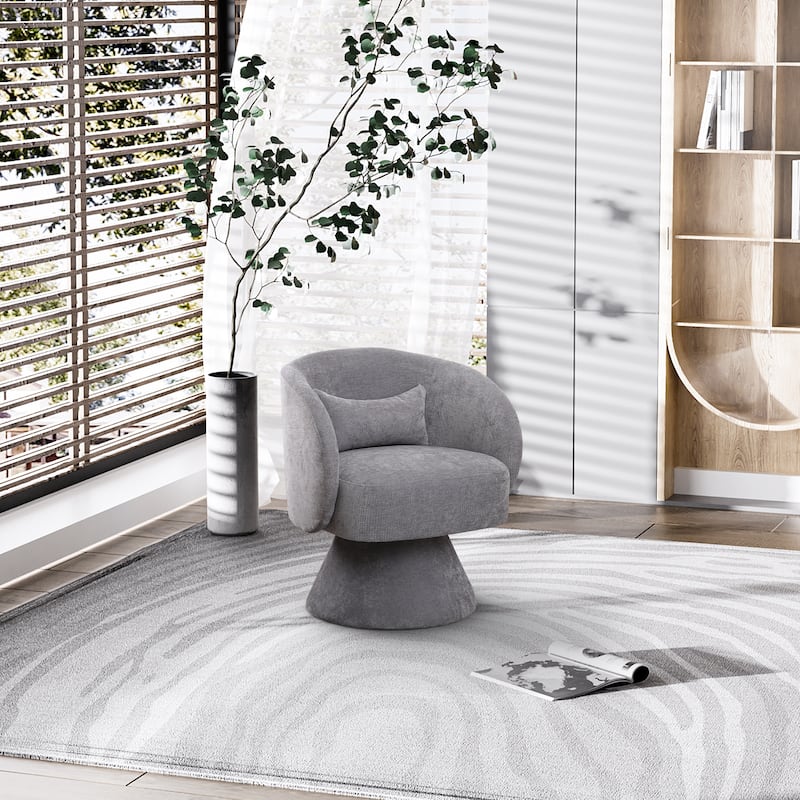 Ouyessir 360 Degree Modern Swivel Cuddle Barrel Sofa Chairs - Litght Grey