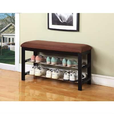 Daily Boutik Hallway Entry Bedroom Storage Bench Shoe Rack Organizer - 14" x 34" x 5"
