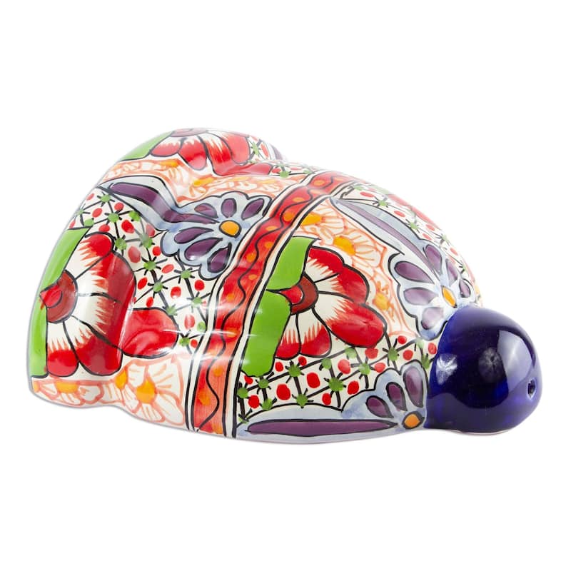 Novica Handmade Talavera Garden Ceramic Wall Planter