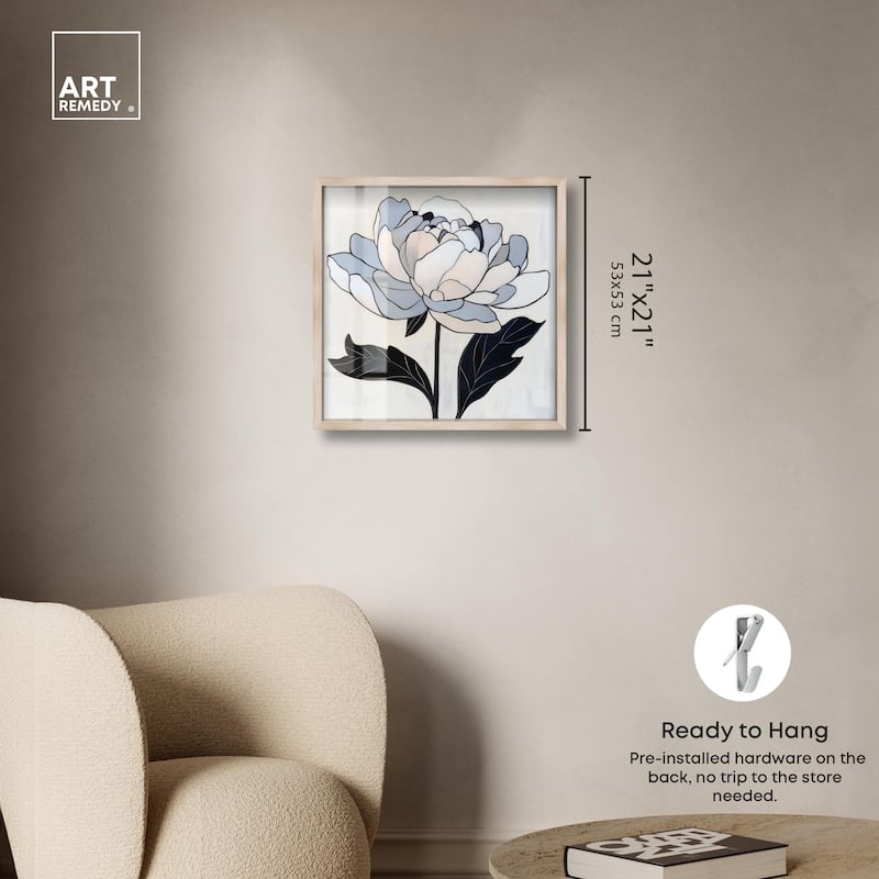 Gray Scale Flower I Shadowbox by Art Remedy