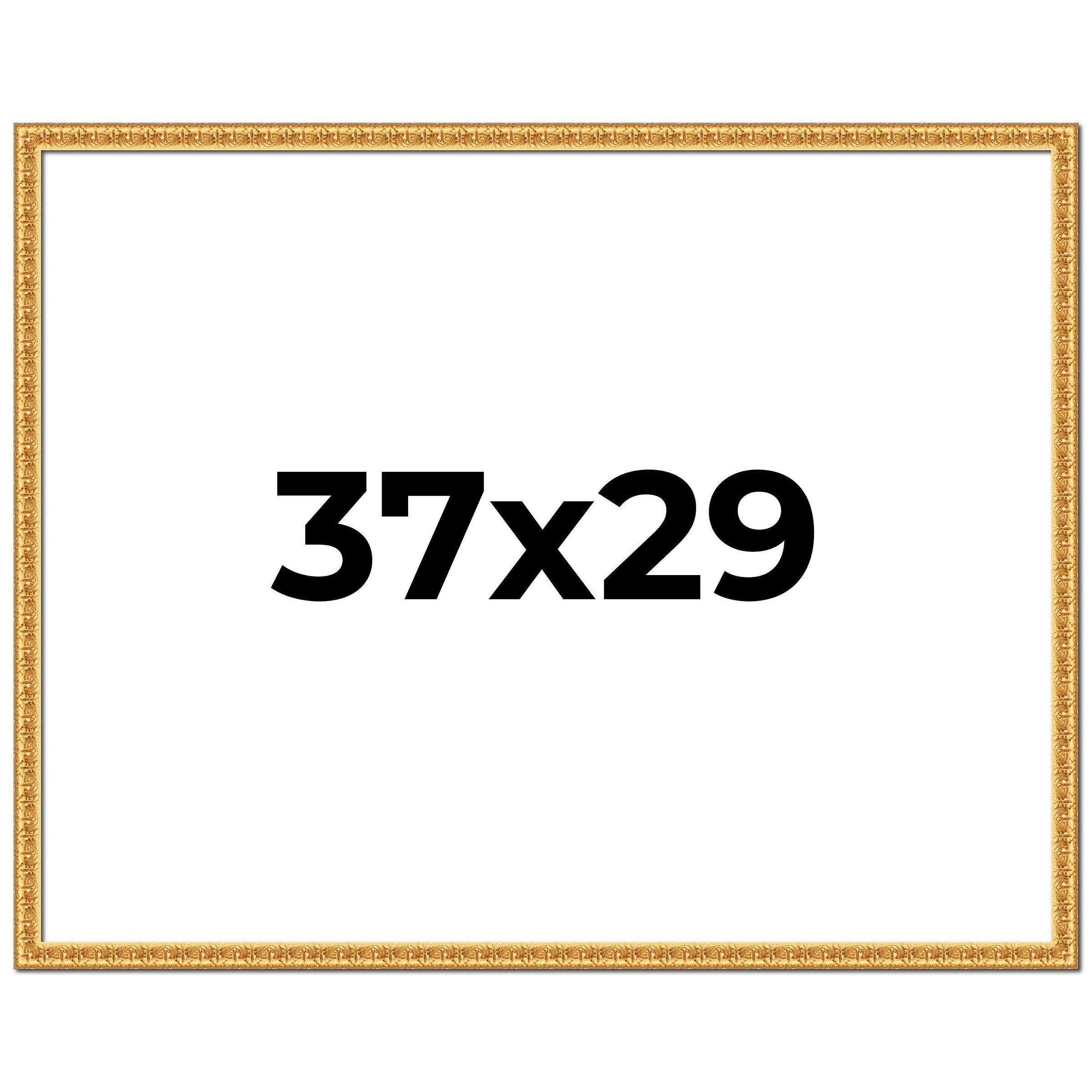 37x29 Frame Gold Real Wood Picture Frame Width 1 inches | Interior