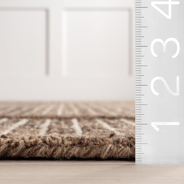 dimension image slide 1 of 2, Nuloom Emaline Geometric Wool Area Rug