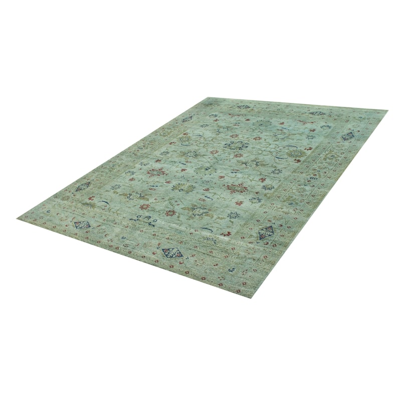 ECARPETGALLERY Hand-knotted Vibrance Turquoise Wool Rug - 8'11 x 11'8