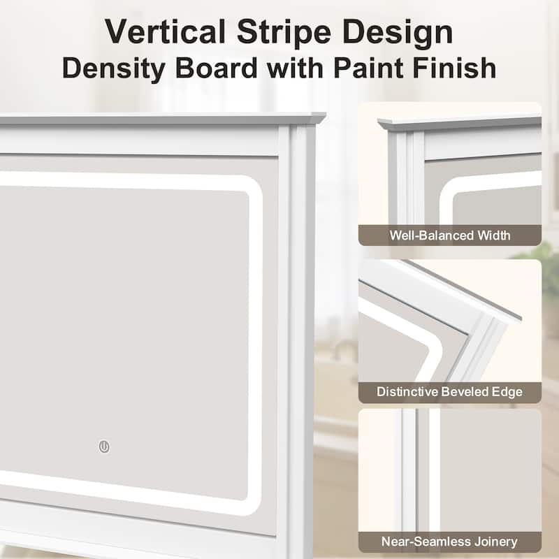 6 Drawer Dresser with Lighted Mirror