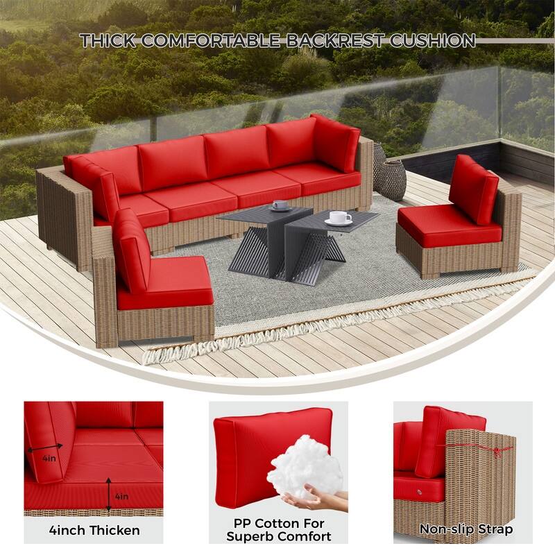 14 Piece Outdoor Furniture Replacement Cushions,Patio Seat Cushions