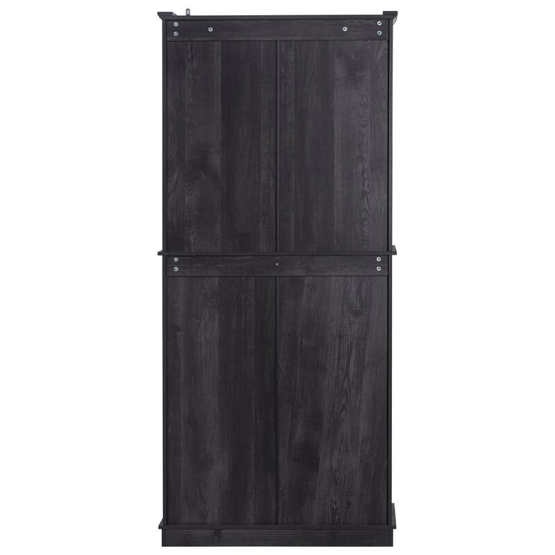 Kitchen Pantry Cabinet with 3 Pull Out Trays, Freestanding Buffet Cabinet with Adjustable Shelves, 2 Door Organizers & 2 Drawers