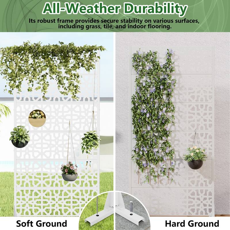 Dovelina 72'' x 47'' Privacy Metal Screen Fence Panel