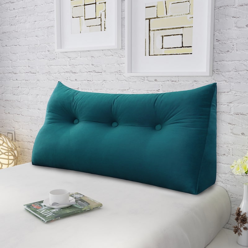 WOWMAX Dorm Bed Wedge Reading Pillow Headboard Back to College Velvet