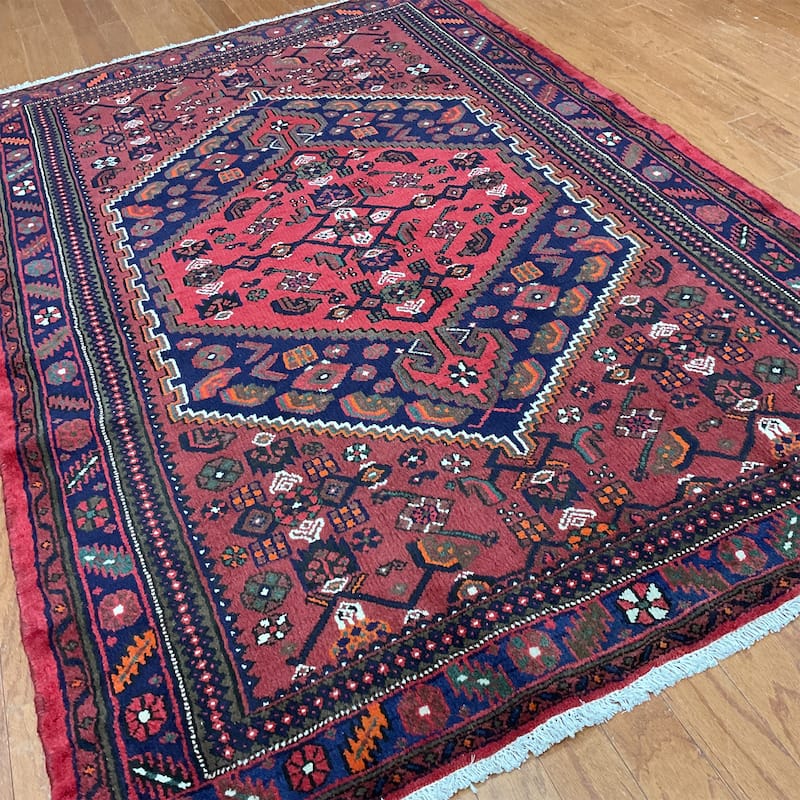 HERAT ORIENTAL Hand-knotted Tribal Hamadan Wool Rug - 4'8 x 7'