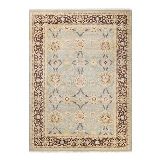 Eclectic, One-of-a-Kind Hand-Knotted Area Rug - Light Blue, 6' 3" x 8' 5" - 6'3" x 8'5"
